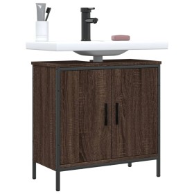 Bathroom sink cabinet engineered wood brown oak 60x30x60 cm by , Dressing tables - Ref: Foro24-842450, Price: 58,02 €, Discou...