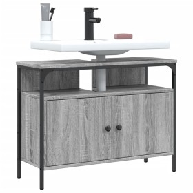 Armario lavabo baño madera ingeniería gris Sonoma 80x30x60 cm de , Tocadores - Ref: Foro24-842444, Precio: 68,33 €, Descuento: %