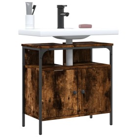 Engineered wood bathroom sink cabinet smoked oak 60x30x60 cm by , Dressing tables - Ref: Foro24-842438, Price: 54,51 €, Disco...