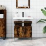 Engineered wood bathroom sink cabinet smoked oak 60x30x60 cm by , Dressing tables - Ref: Foro24-842438, Price: 54,51 €, Disco...