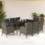 Garden dining set 9 pieces and gray synthetic rattan cushions by , Garden sets - Ref: Foro24-3211954, Price: 1,00 €, Discount: %