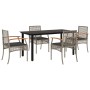 Set comedor de jardín 5 piezas con cojines ratán sintético gris de , Conjuntos de jardín - Ref: Foro24-3213620, Precio: 418,2...