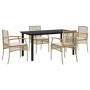 5-piece garden dining set with beige synthetic rattan cushions by , Garden sets - Ref: Foro24-3213634, Price: 437,33 €, Disco...