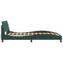 Dark green velvet bed frame with headboard 140x190 cm by , Beds and slatted bases - Ref: Foro24-373175, Price: 164,54 €, Disc...