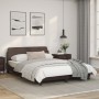 Brown synthetic leather headboard bed frame 140x190 cm by , Beds and slatted bases - Ref: Foro24-373180, Price: 146,68 €, Dis...