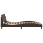 Estructura de cama cabecero cuero sintético marrón 140x190 cm de , Camas y somieres - Ref: Foro24-373180, Precio: 167,54 €, D...