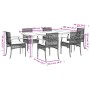 Set comedor jardín 7 pzas y cojines ratán sintético gris de , Conjuntos de jardín - Ref: Foro24-3213615, Precio: 571,30 €, De...