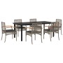 Garden dining set 7 pieces and gray synthetic rattan cushions by , Garden sets - Ref: Foro24-3213622, Price: 592,19 €, Discou...