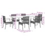 Set comedor jardín 7 pzas y cojines ratán sintético gris de , Conjuntos de jardín - Ref: Foro24-3213622, Precio: 592,19 €, De...