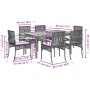 Garden dining set 7 pieces and gray synthetic rattan cushions by , Garden sets - Ref: Foro24-3213572, Price: 520,23 €, Discou...