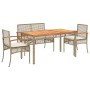 Garden dining set with cushions 4 pieces beige synthetic rattan by , Garden sets - Ref: Foro24-3213585, Price: 418,90 €, Disc...