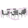 Set de comedor de jardín 7 pzas y cojines ratán sintético negro de , Conjuntos de jardín - Ref: Foro24-3213608, Precio: 569,3...