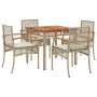 Set comedor de jardín 5 pzas con cojines ratán sintético beige de , Conjuntos de jardín - Ref: Foro24-3213579, Precio: 365,40...