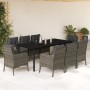 Set comedor jardín 9 pzas y cojines ratán sintético gris de , Conjuntos de jardín - Ref: Foro24-3211961, Precio: 1,00 €, Desc...