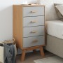 OLDEN bedside table solid gray and brown pine wood by , Nightstands - Ref: Foro24-358586, Price: 99,21 €, Discount: %