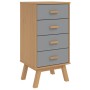 OLDEN bedside table solid gray and brown pine wood by , Nightstands - Ref: Foro24-358586, Price: 99,21 €, Discount: %