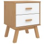 OLDEN bedside table solid white and brown pine wood by , Nightstands - Ref: Foro24-358584, Price: 74,00 €, Discount: %