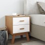 OLDEN bedside table solid white and brown pine wood by , Nightstands - Ref: Foro24-358584, Price: 74,00 €, Discount: %