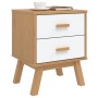 OLDEN bedside table solid white and brown pine wood by , Nightstands - Ref: Foro24-358584, Price: 74,00 €, Discount: %