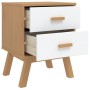 OLDEN bedside table solid white and brown pine wood by , Nightstands - Ref: Foro24-358584, Price: 74,00 €, Discount: %