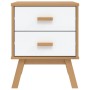 OLDEN bedside table solid white and brown pine wood by , Nightstands - Ref: Foro24-358584, Price: 74,00 €, Discount: %