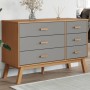 OLDEN bedside table solid gray and brown pine wood by , Drawers - Ref: Foro24-358592, Price: 167,96 €, Discount: %