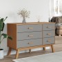 OLDEN bedside table solid gray and brown pine wood by , Drawers - Ref: Foro24-358592, Price: 167,96 €, Discount: %