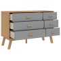 OLDEN bedside table solid gray and brown pine wood by , Drawers - Ref: Foro24-358592, Price: 167,96 €, Discount: %