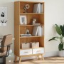 OLDEN 4-tier solid pine wood brown and white shelving unit by , Bookcases and shelves - Ref: Foro24-358614, Price: 227,99 €, ...