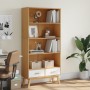 OLDEN 4-tier solid pine wood brown and white shelving unit by , Bookcases and shelves - Ref: Foro24-358614, Price: 212,68 €, ...