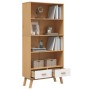 OLDEN 4-tier solid pine wood brown and white shelving unit by , Bookcases and shelves - Ref: Foro24-358614, Price: 212,68 €, ...