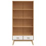 OLDEN 4-tier solid pine wood brown and white shelving unit by , Bookcases and shelves - Ref: Foro24-358614, Price: 212,68 €, ...