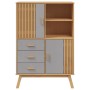 OLDEN sideboard solid pine wood brown and gray 85x43x125 cm by , Sideboards - Ref: Foro24-358616, Price: 248,75 €, Discount: %