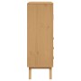 Aparador OLDEN madera maciza de pino marrón y gris 85x43x125 cm de , Aparadores - Ref: Foro24-358616, Precio: 248,75 €, Descu...