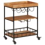 Solid acacia wood and iron bar cart 60x40x80 cm by , Kitchen and dining carts - Ref: Foro24-372753, Price: 131,74 €, Discount: %