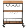 Solid acacia wood and iron bar cart 60x40x80 cm by , Kitchen and dining carts - Ref: Foro24-372753, Price: 130,52 €, Discount: %