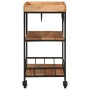 Solid acacia wood and iron bar cart 60x40x80 cm by , Kitchen and dining carts - Ref: Foro24-372753, Price: 130,52 €, Discount: %