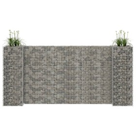 H-förmiges Gabionen-Pflanzgefäß Stahldraht 260x40x120 cm von vidaXL, Töpfe und Pflanzgefäße - Ref: Foro24-145662, Preis: 95,2...