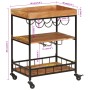 Solid acacia wood and iron bar cart 60x40x80 cm by , Kitchen and dining carts - Ref: Foro24-372753, Price: 130,52 €, Discount: %