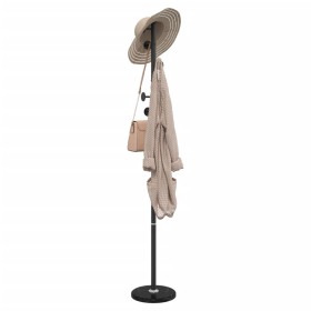 Black powder coated iron coat rack 176 cm by , Hat and coat racks - Ref: Foro24-377094, Price: 41,06 €, Discount: %