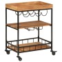 Solid acacia wood and iron bar cart 60x40x80 cm by , Kitchen and dining carts - Ref: Foro24-372753, Price: 130,52 €, Discount: %