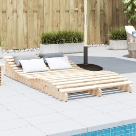 Solid pine wood lounger 205x110x31.5 cm by , Loungers - Ref: Foro24-832588, Price: 159,01 €, Discount: %