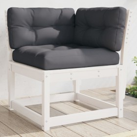 Garten-Ecksofa und Kissen aus weißem Kiefernholz, 73 x 73 x 78 cm von , Outdoor-Sofas - Ref: Foro24-844685, Preis: 98,78 €, R...