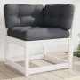 Garden corner sofa and white pine wood cushions 73x73x78 cm by , Outdoor sofas - Ref: Foro24-844685, Price: 99,28 €, Discount: %