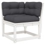 Garten-Ecksofa und Kissen aus weißem Kiefernholz, 73 x 73 x 78 cm von , Outdoor-Sofas - Ref: Foro24-844685, Preis: 99,28 €, R...