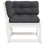 Garten-Ecksofa und Kissen aus weißem Kiefernholz, 73 x 73 x 78 cm von , Outdoor-Sofas - Ref: Foro24-844685, Preis: 99,28 €, R...