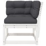 Garten-Ecksofa und Kissen aus weißem Kiefernholz, 73 x 73 x 78 cm von , Outdoor-Sofas - Ref: Foro24-844685, Preis: 99,28 €, R...