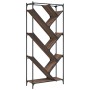 Engineered wood and oak brown metal shelf 79x30x180 cm by , Bookcases and shelves - Ref: Foro24-845435, Price: 101,49 €, Disc...