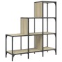 Engineered wood and metal Sonoma oak shelving 92x30x102 cm by , Bookcases and shelves - Ref: Foro24-845437, Price: 65,06 €, D...