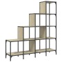 Engineered wood and metal Sonoma oak shelving 122x30x132 cm by , Bookcases and shelves - Ref: Foro24-845442, Price: 94,88 €, ...